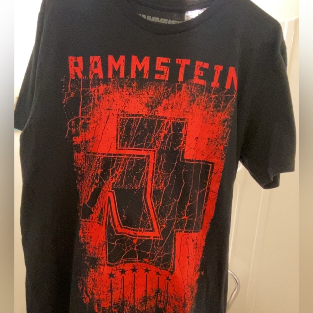 Hot Topic Black and Red Rammstein Short Sleeve Tee